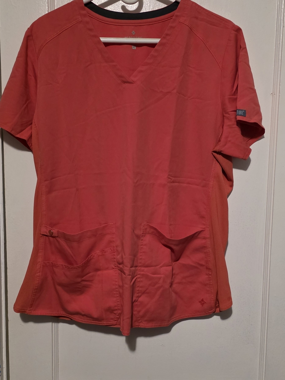 Med Couture Touch V-Neck Scrub Set in Coral Size XL Both